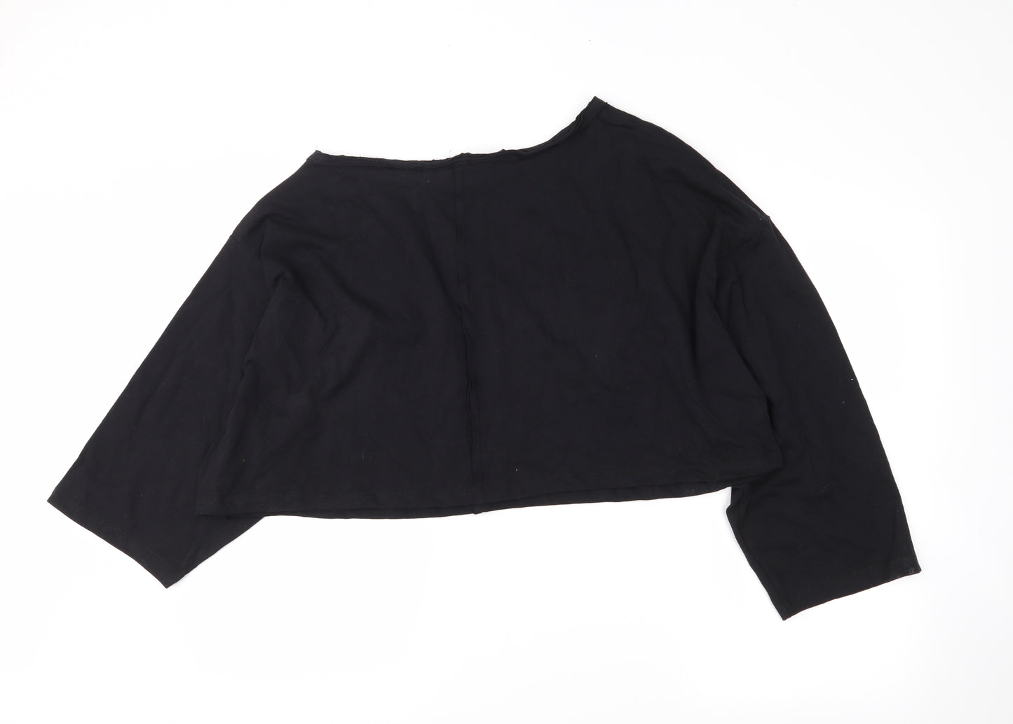 Boohoo Womens Black   Cropped T-Shirt Size 12