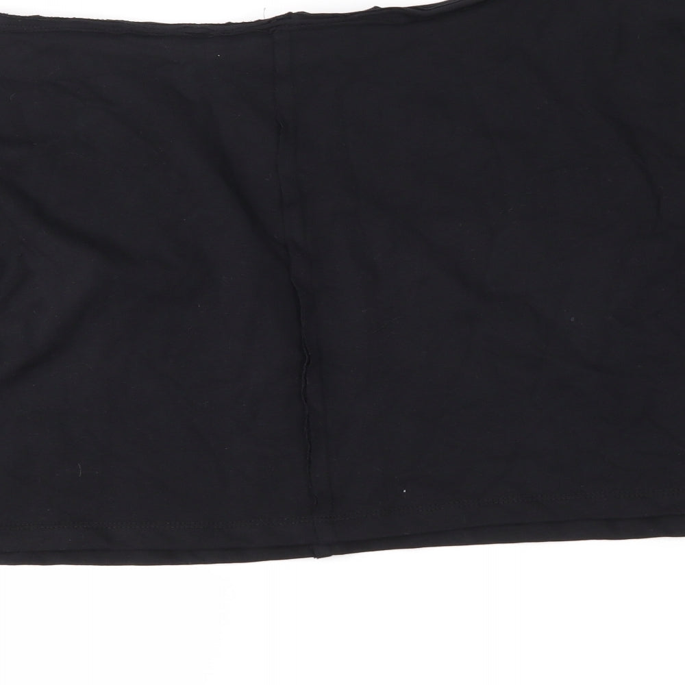 Boohoo Womens Black   Cropped T-Shirt Size 12