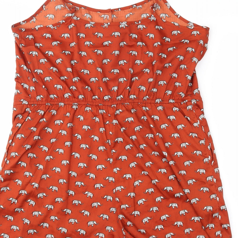 NewLook Womens Red Animal Print  Playsuit One-Piece Size 14 L3 in