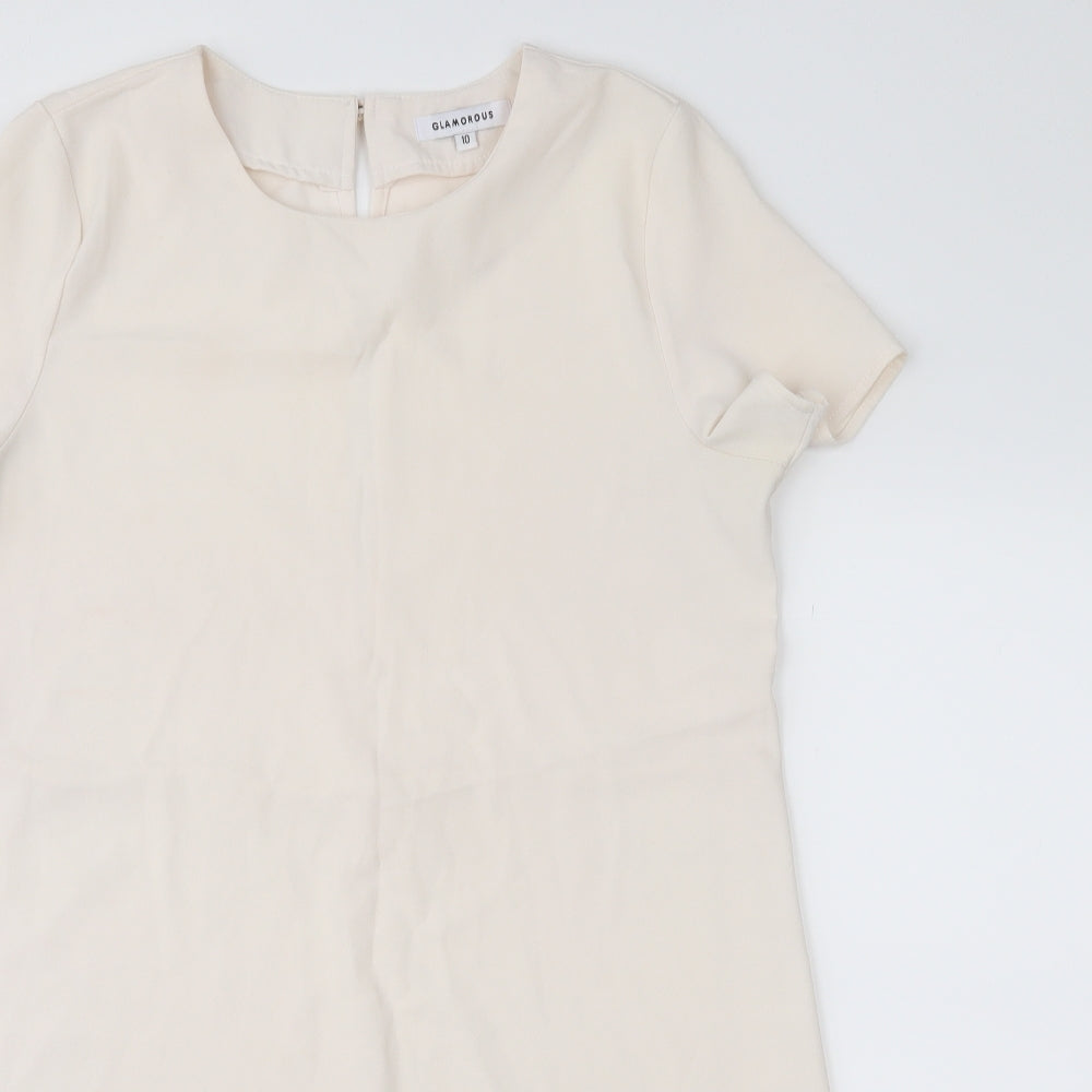 Glamorous Womens Beige   Basic Blouse Size 10