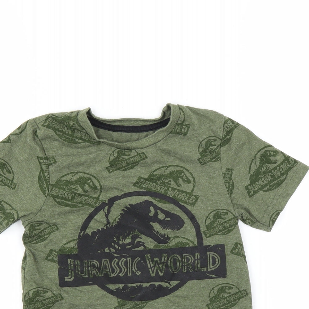 Nutmeg Boys Green   Basic T-Shirt Size 5-6 Years  - Jurassic World