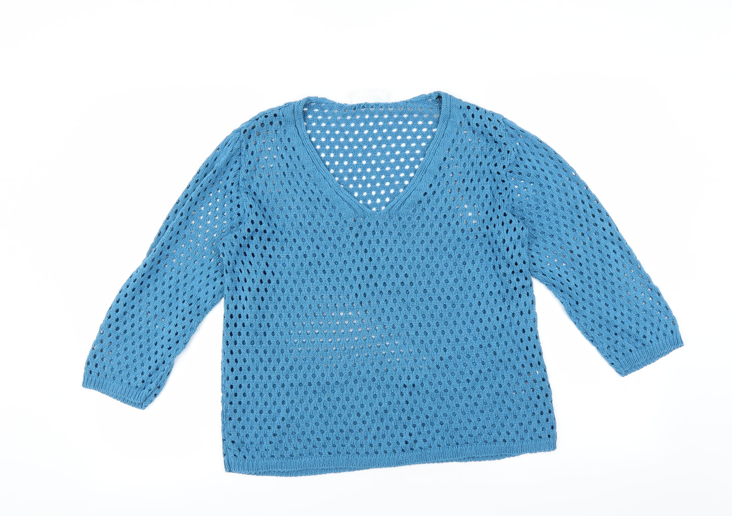 putorti Womens Blue   Pullover Jumper Size L  - CUT OUT DETAIL