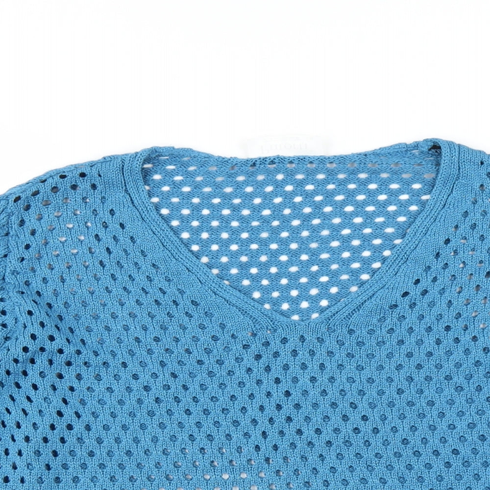putorti Womens Blue   Pullover Jumper Size L  - CUT OUT DETAIL