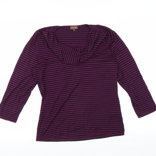 Phase Eight Womens Purple Striped  Basic Blouse Size 14
