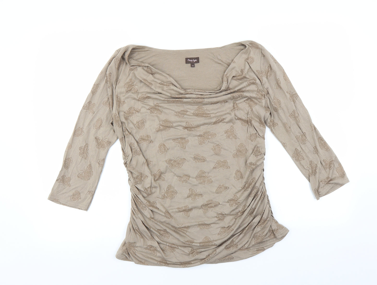 Phase Eight Womens Brown   Basic Blouse Size 14  - BUTTERFLIES