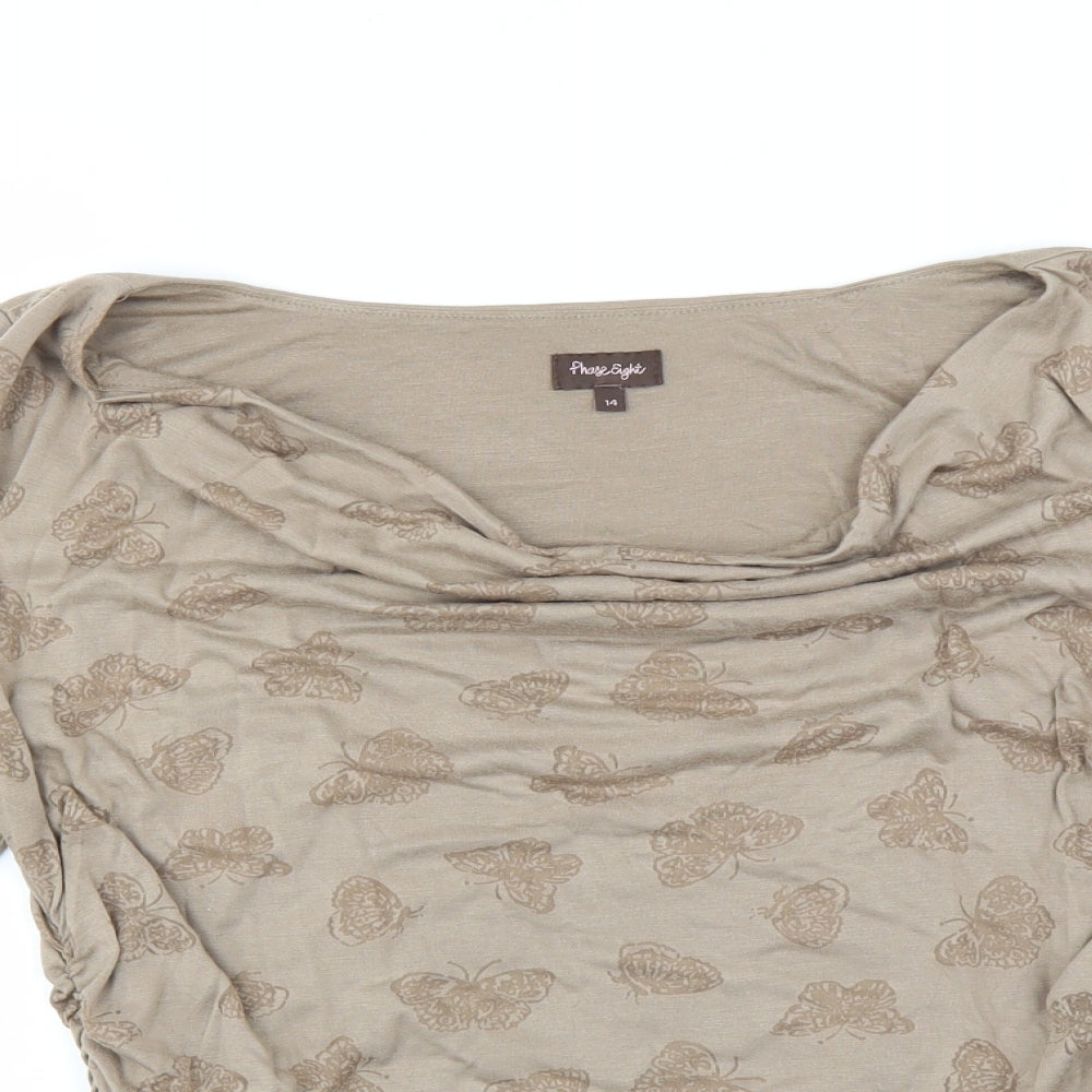 Phase Eight Womens Brown   Basic Blouse Size 14  - BUTTERFLIES