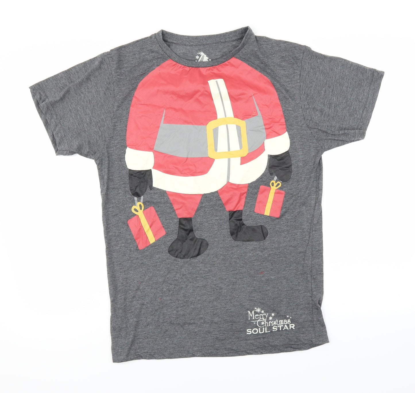 Soulstar Mens Grey    T-Shirt Size M  - CHRISTMAS