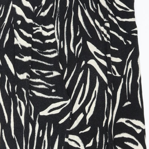 Marks and Spencer Womens Black Animal Print  Trousers  Size 12 L25 in
