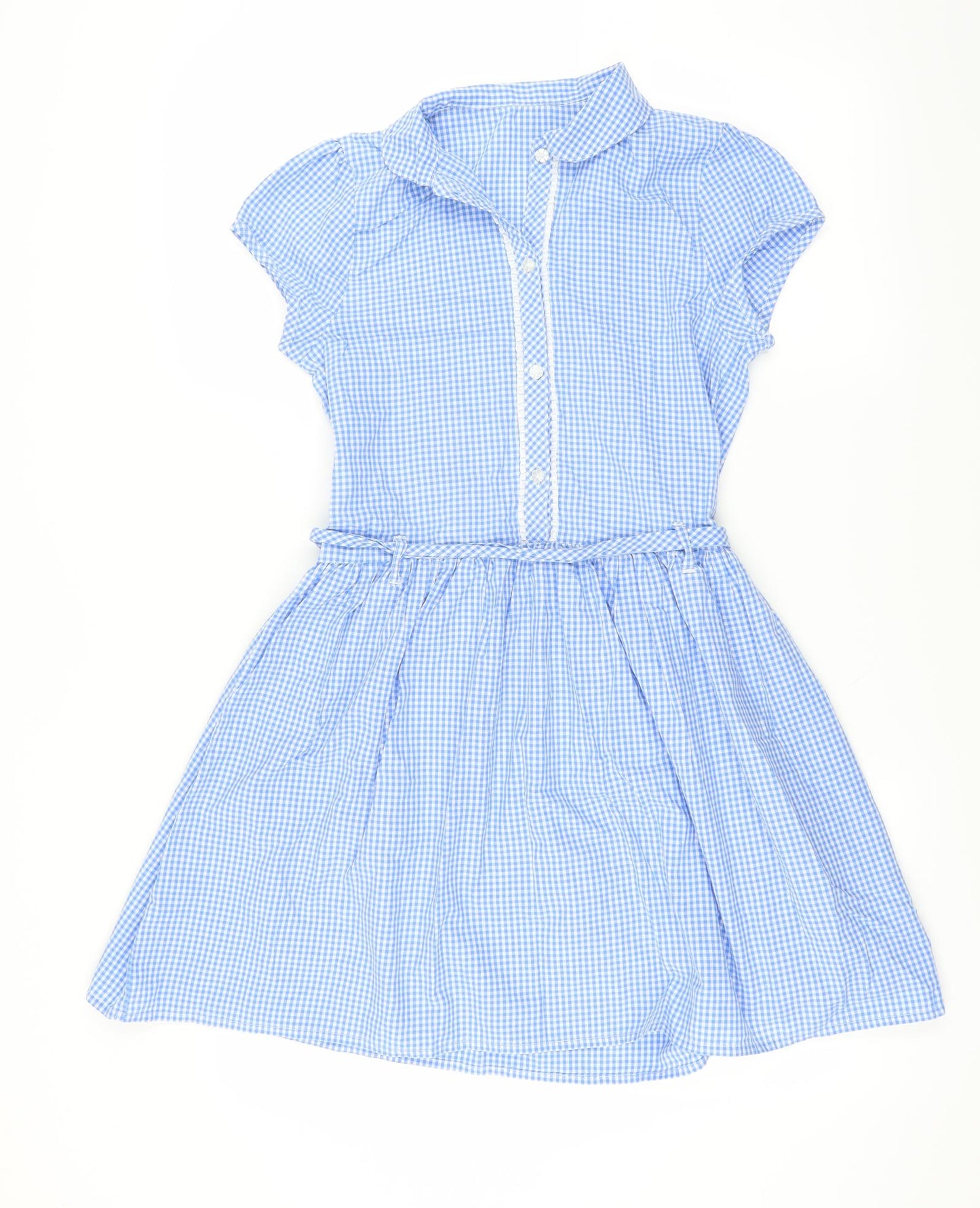George Girls Blue Check  Fit & Flare  Size 12-13 Years  - SCHOOL