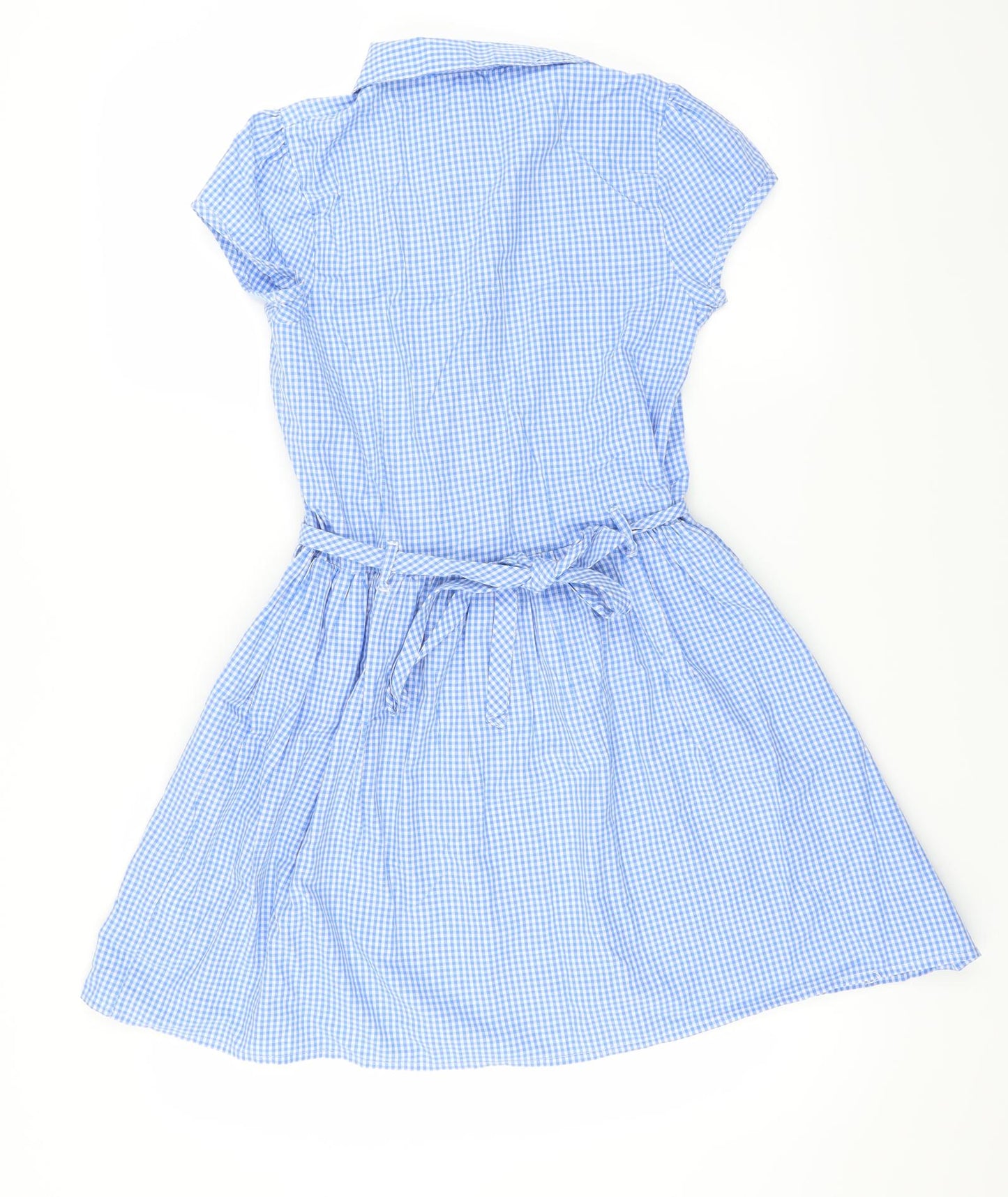 George Girls Blue Check  Fit & Flare  Size 12-13 Years  - SCHOOL