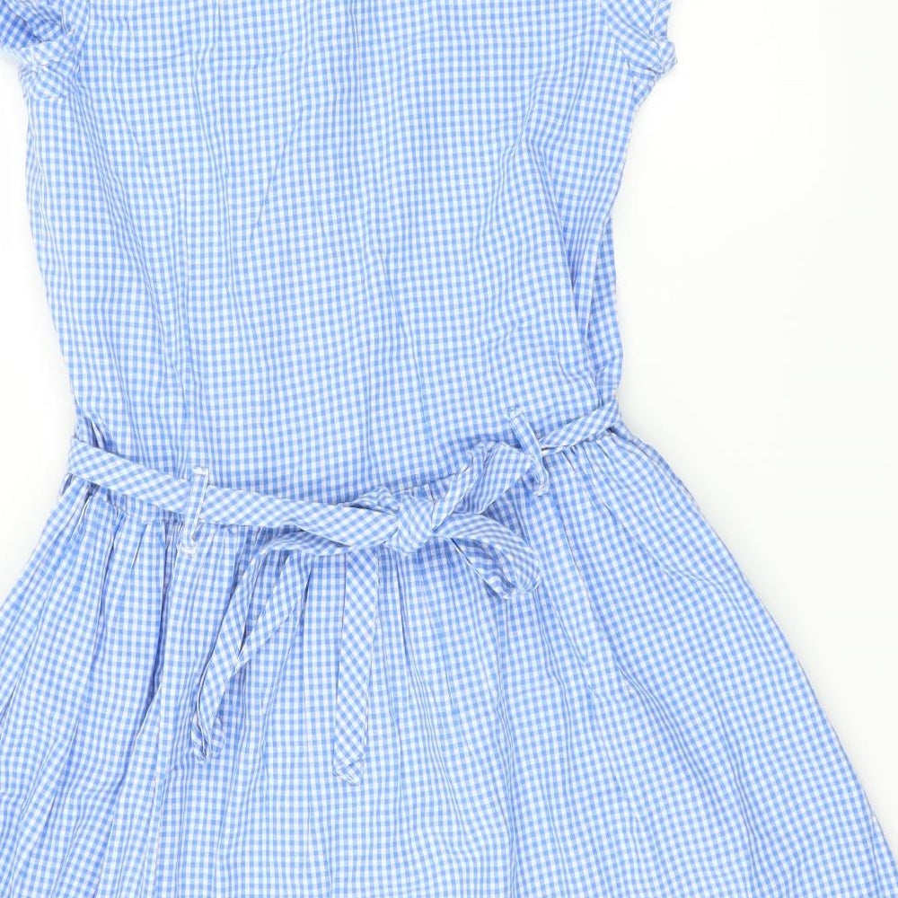 George Girls Blue Check  Fit & Flare  Size 12-13 Years  - SCHOOL