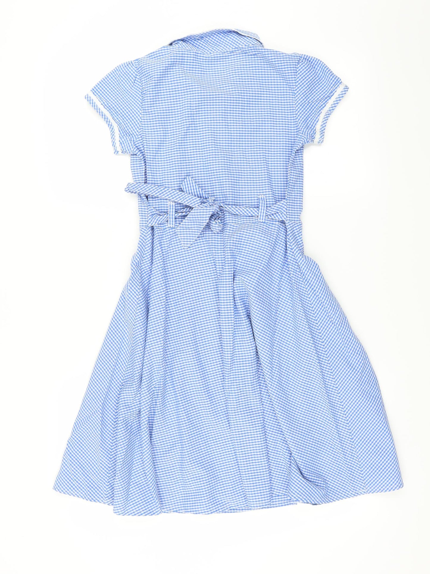 Sainsburys Girls Blue Check  Fit & Flare  Size 12 Years  - SCHOOL