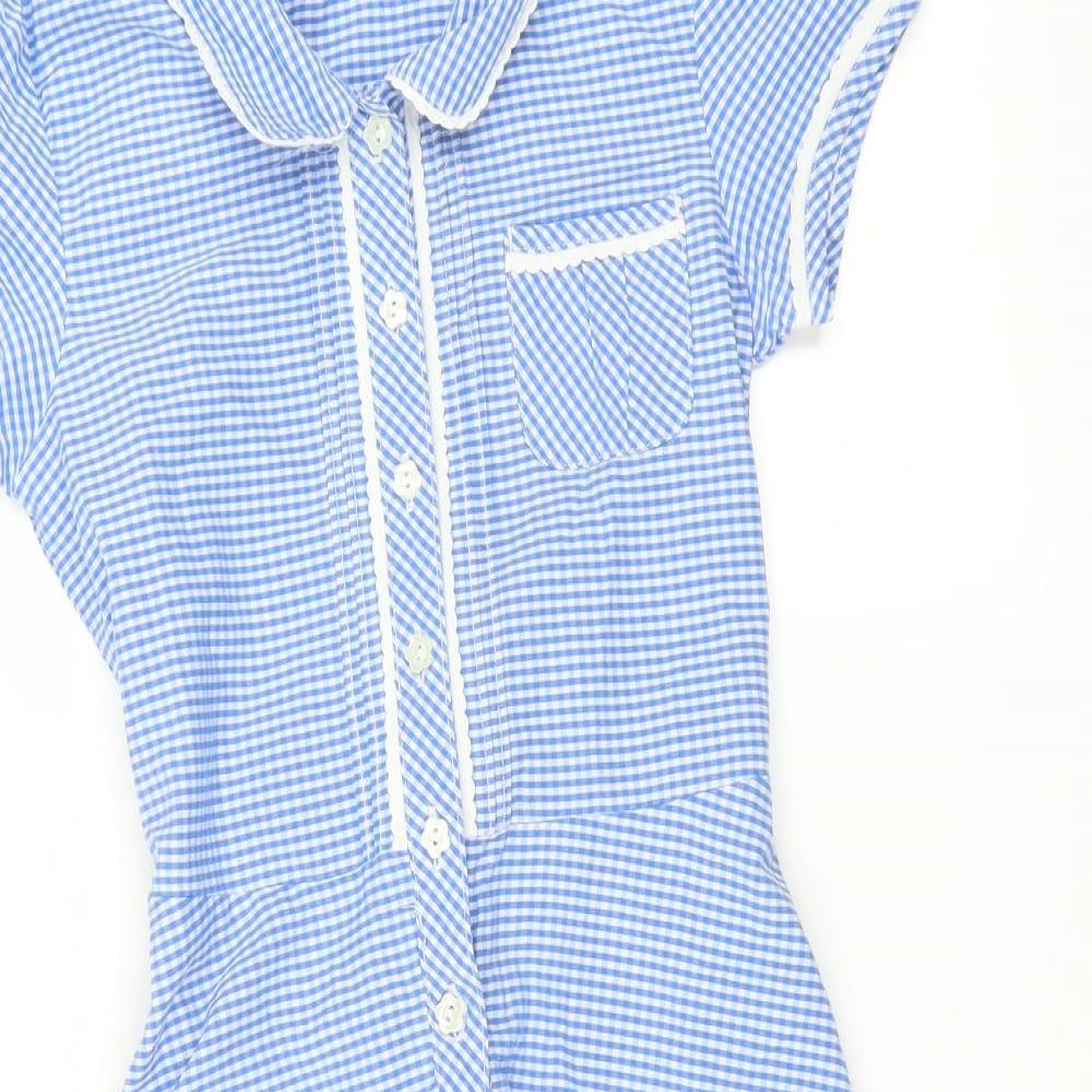 Sainsburys Girls Blue Check  Fit & Flare  Size 12 Years  - SCHOOL