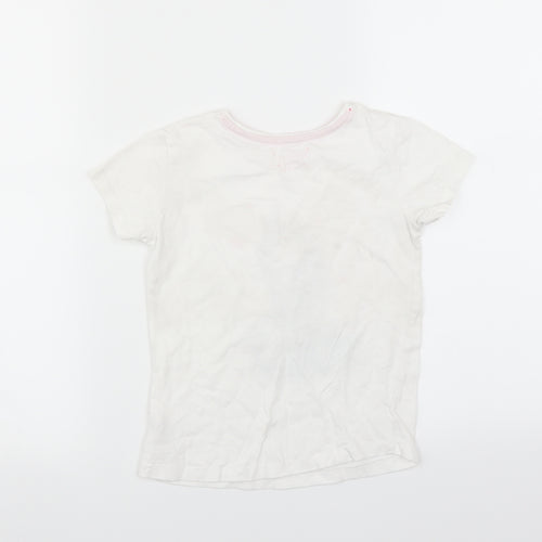 Primark Girls White   Basic T-Shirt Size 6-7 Years  - unicorn