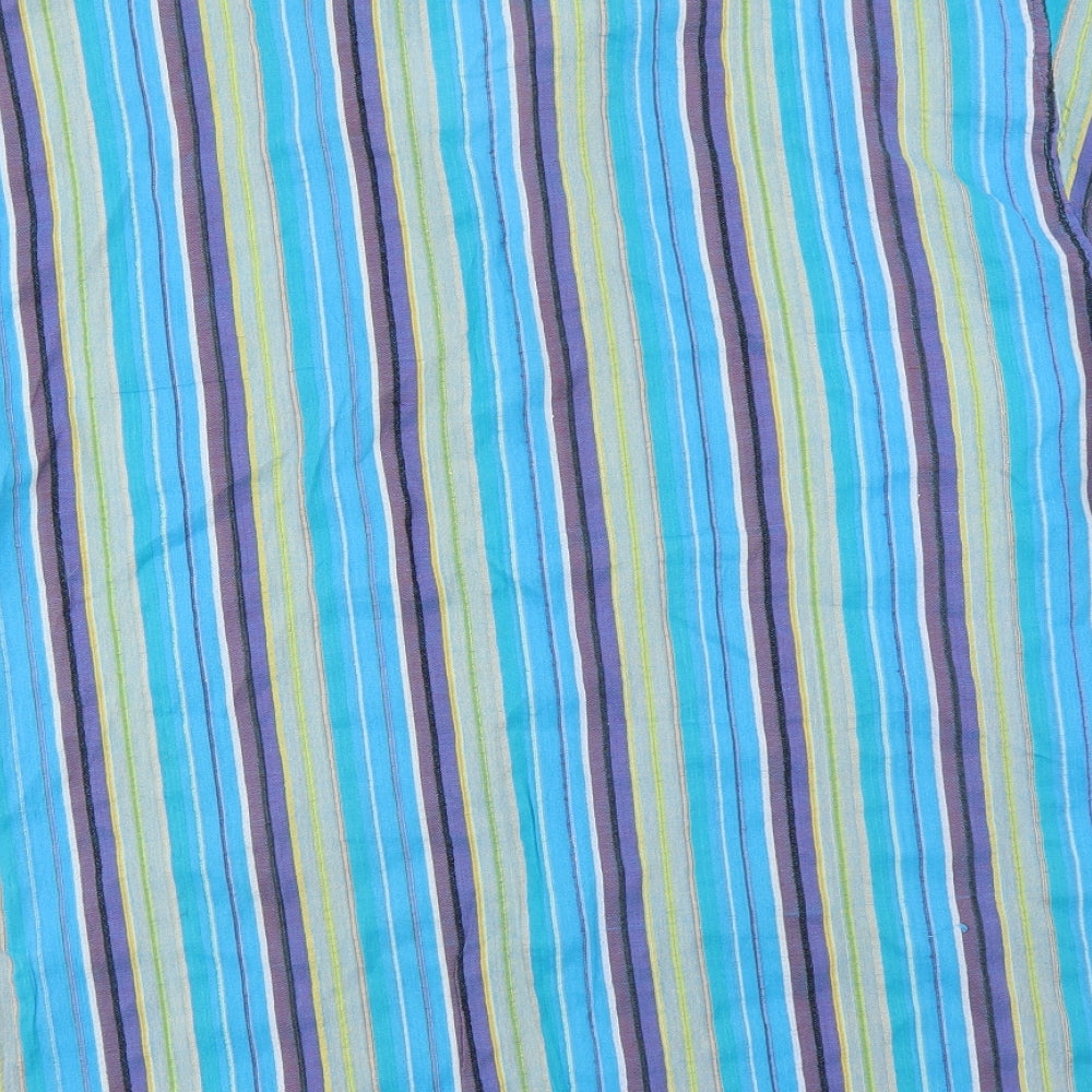 Preworn Mens Blue Striped   Button-Up Size XL