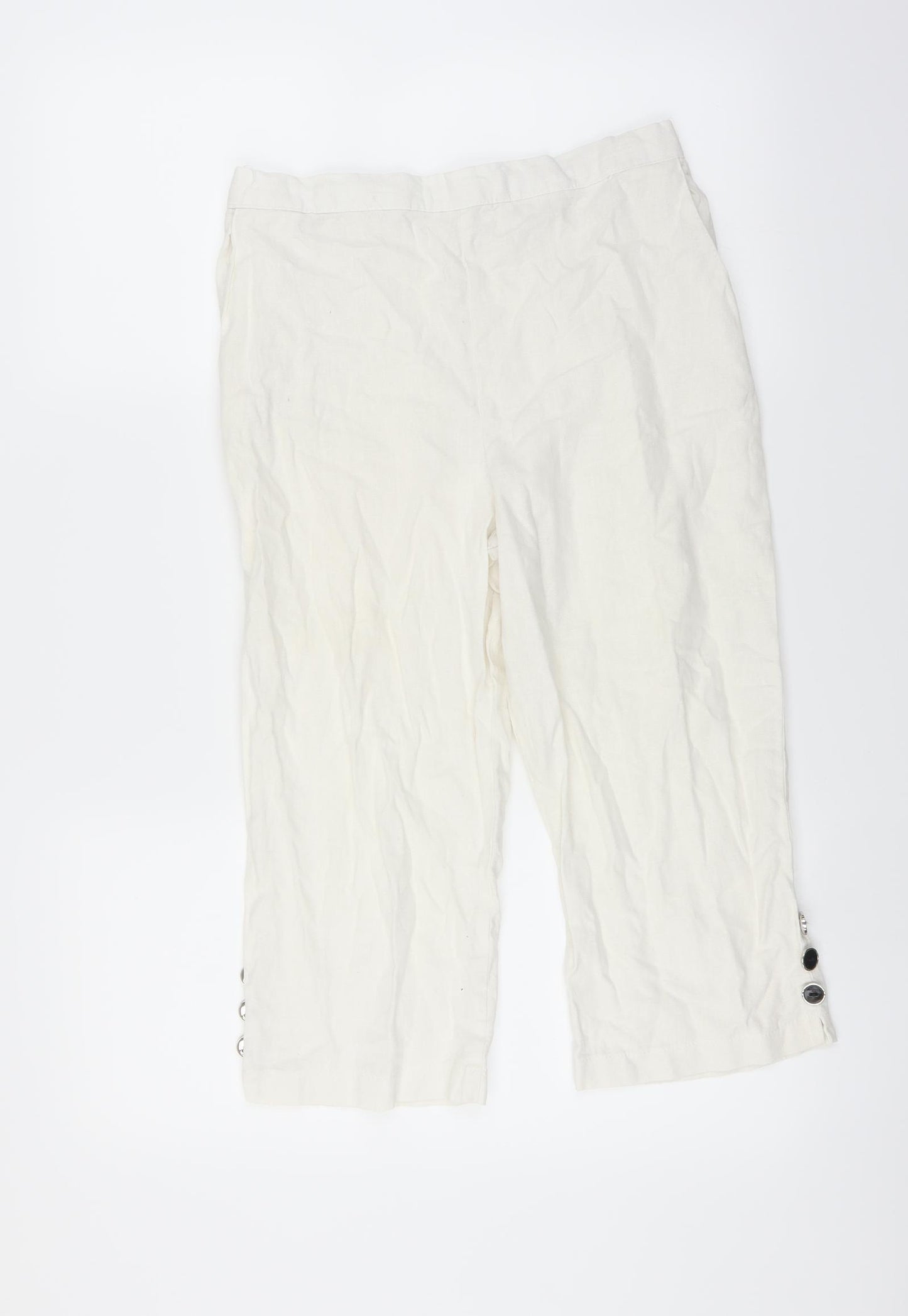 Preworn Womens White   Cropped Trousers Size 14