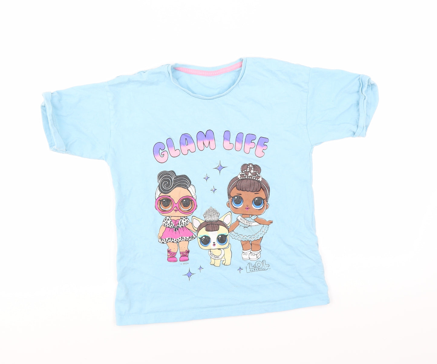 Nutmeg Girls Blue   Basic T-Shirt Size 8-9 Years  - LOL Surprise! Dolls