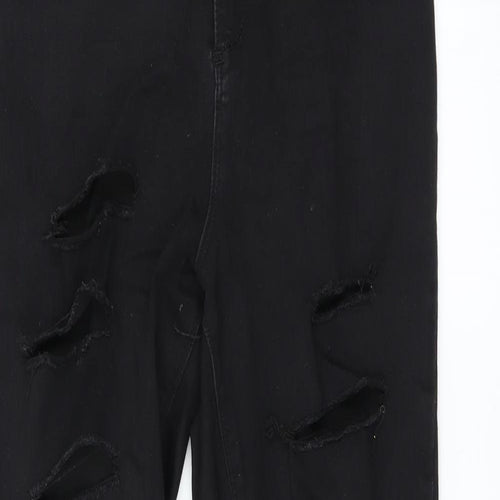 Missguided Womens Black   Skinny Jeans Size 14 L31 in - DISTRESSED