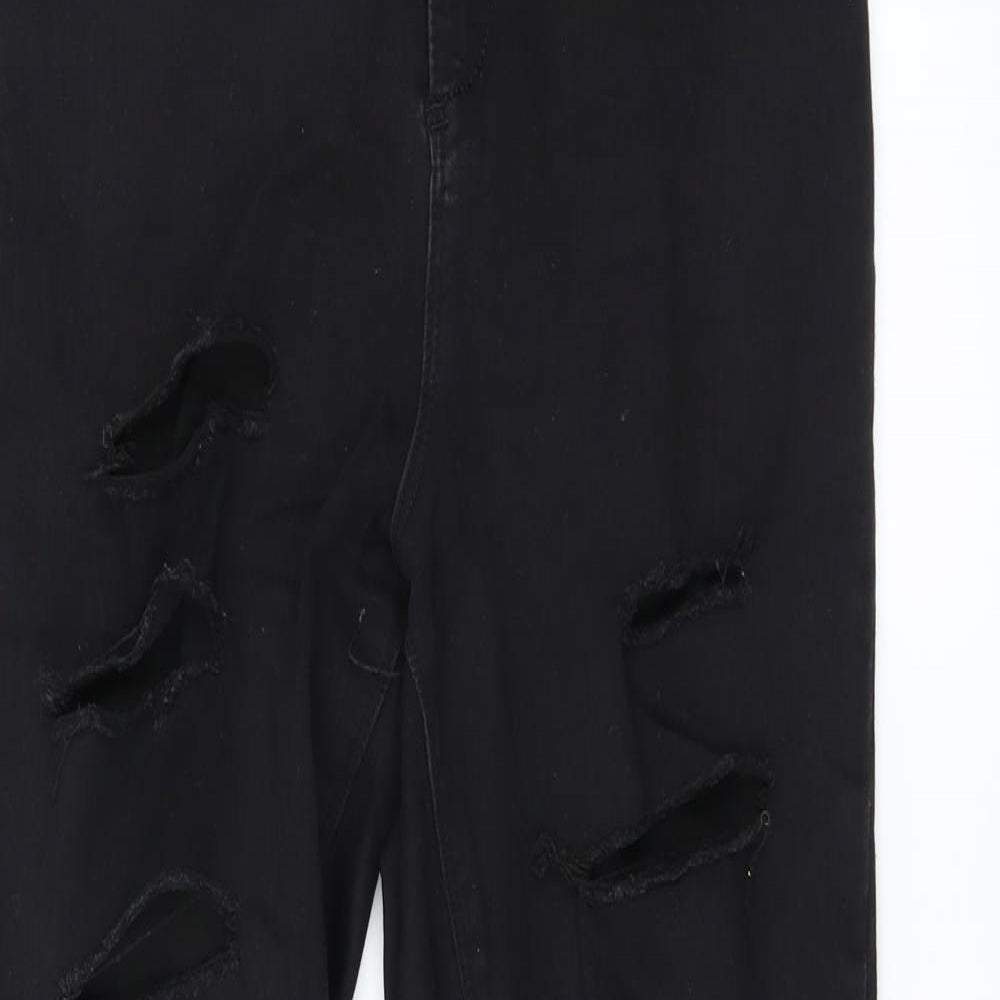Missguided Womens Black   Skinny Jeans Size 14 L31 in - DISTRESSED