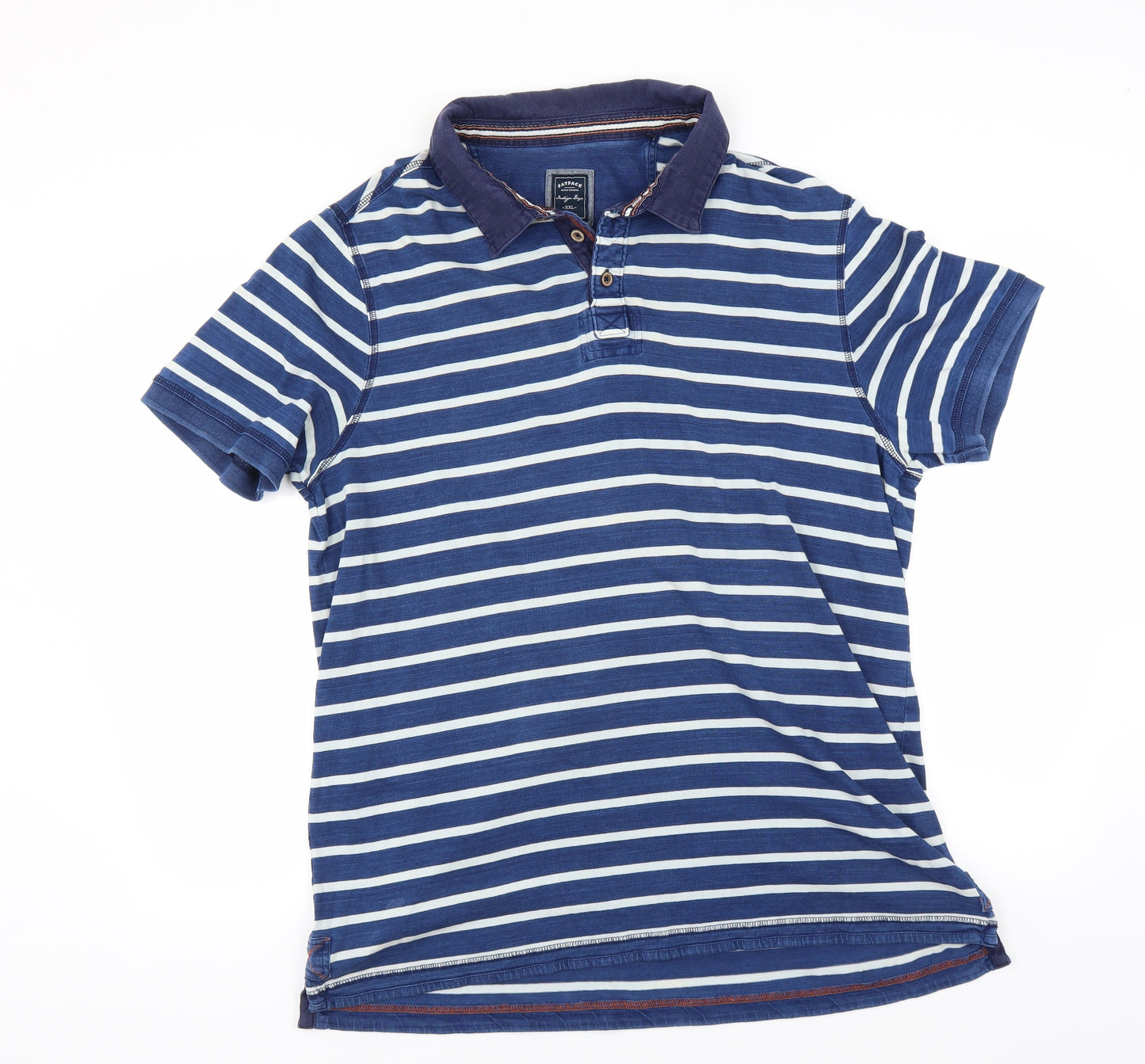 Fat Face Mens Blue Striped   Polo Size 2XL