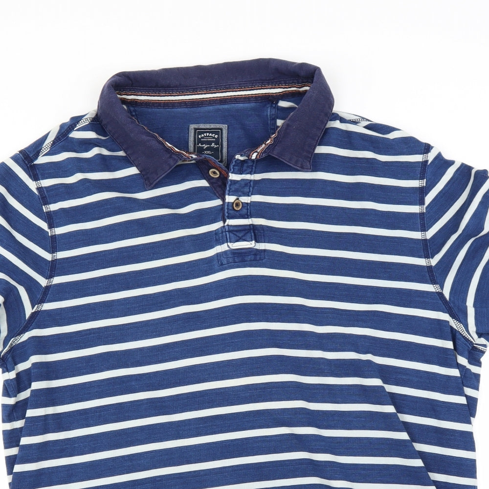 Fat Face Mens Blue Striped   Polo Size 2XL
