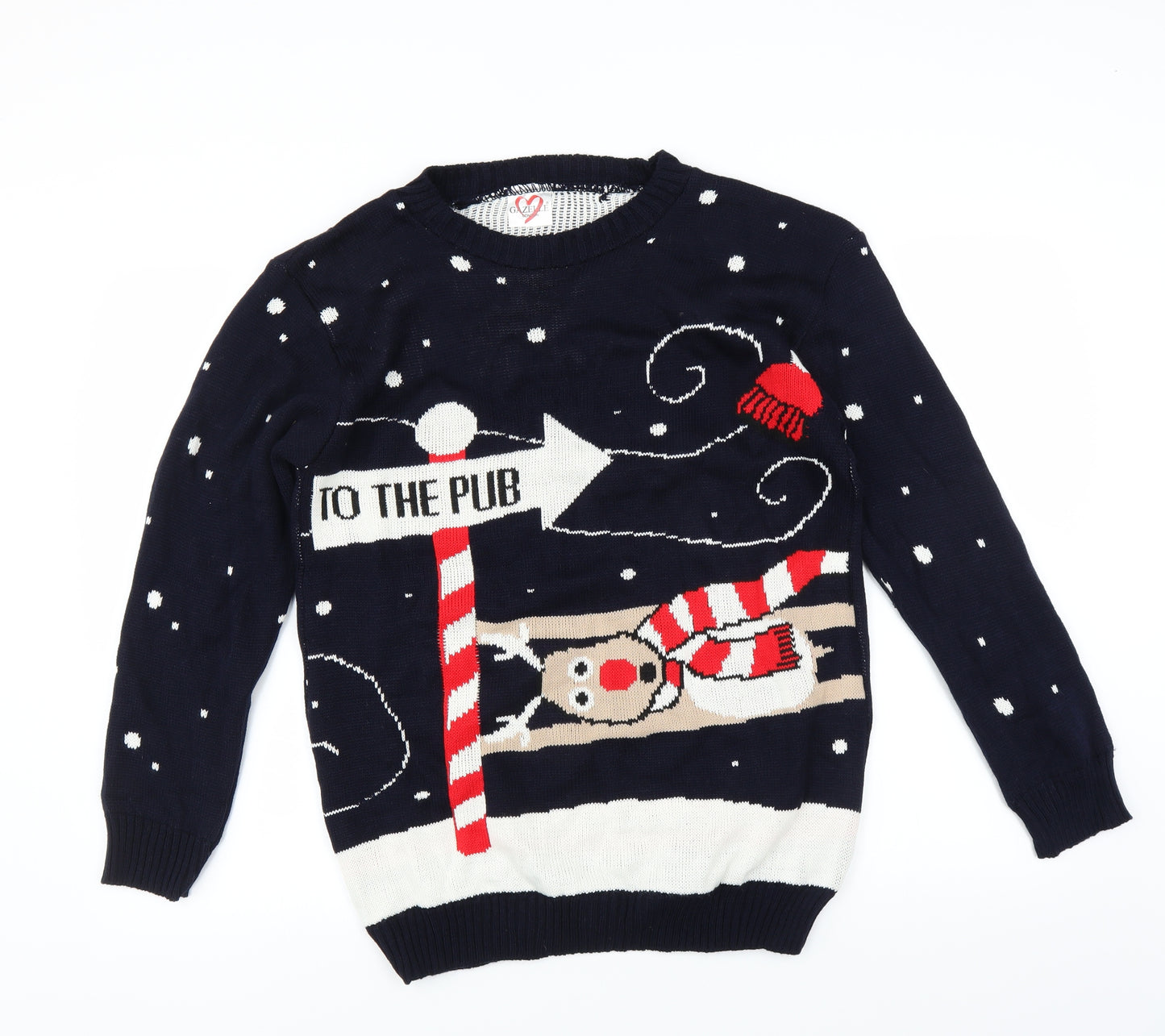Gazelle Womens Blue   Pullover Jumper   - CHRISTMAS
