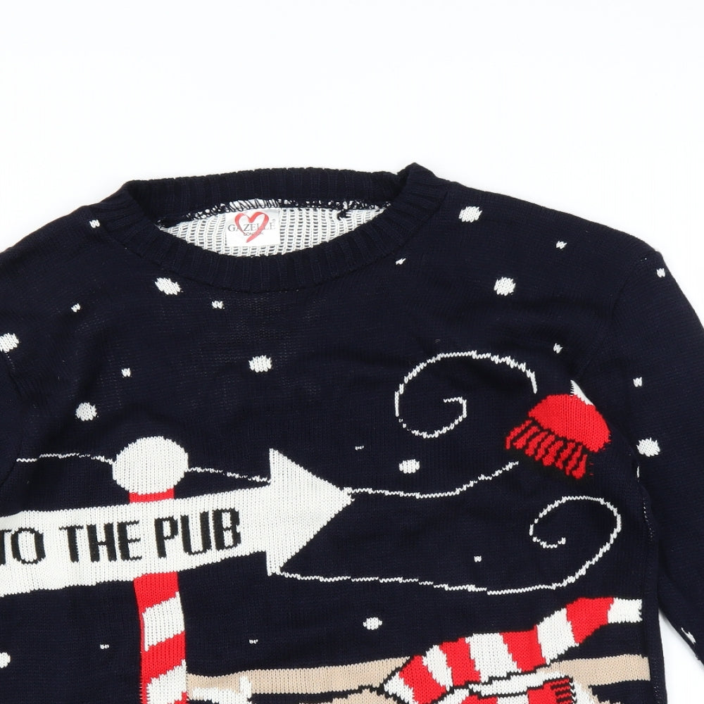 Gazelle Womens Blue   Pullover Jumper   - CHRISTMAS