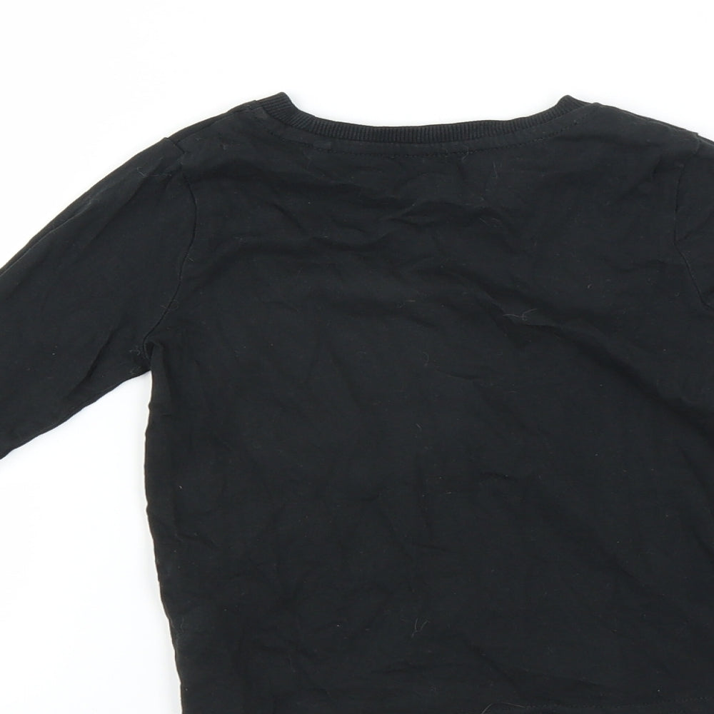 Sainsburys Baby Black   Basic T-Shirt Size 18-24 Months  - halloween