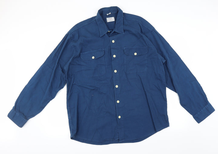 Classic Collection Mens Blue Button-Up
