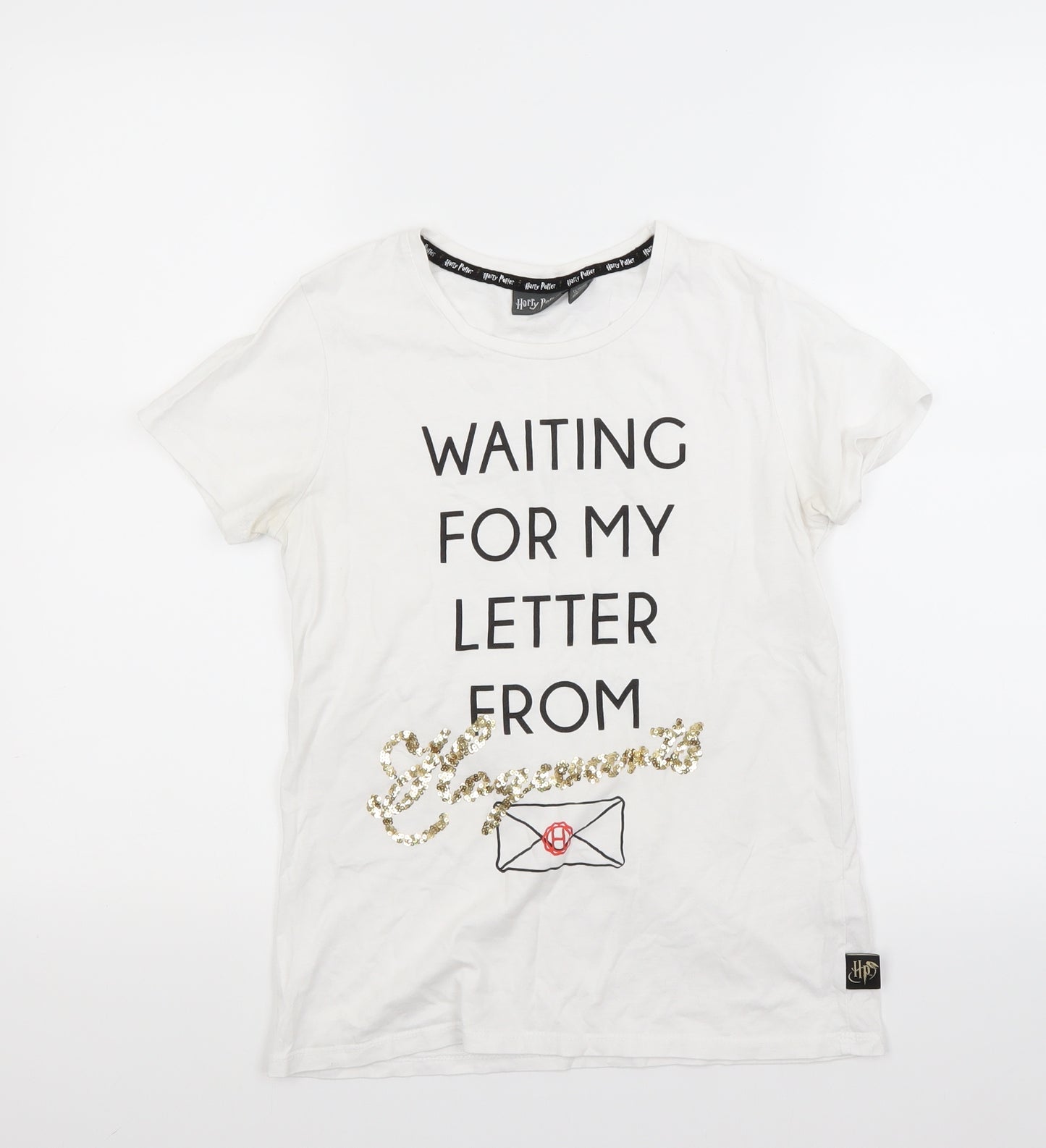 Primark Girls White   Basic T-Shirt Size 11-12 Years  - Harry potter