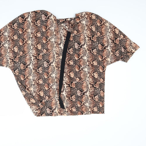 Primark Womens Brown Animal Print  Basic Blouse Size 10