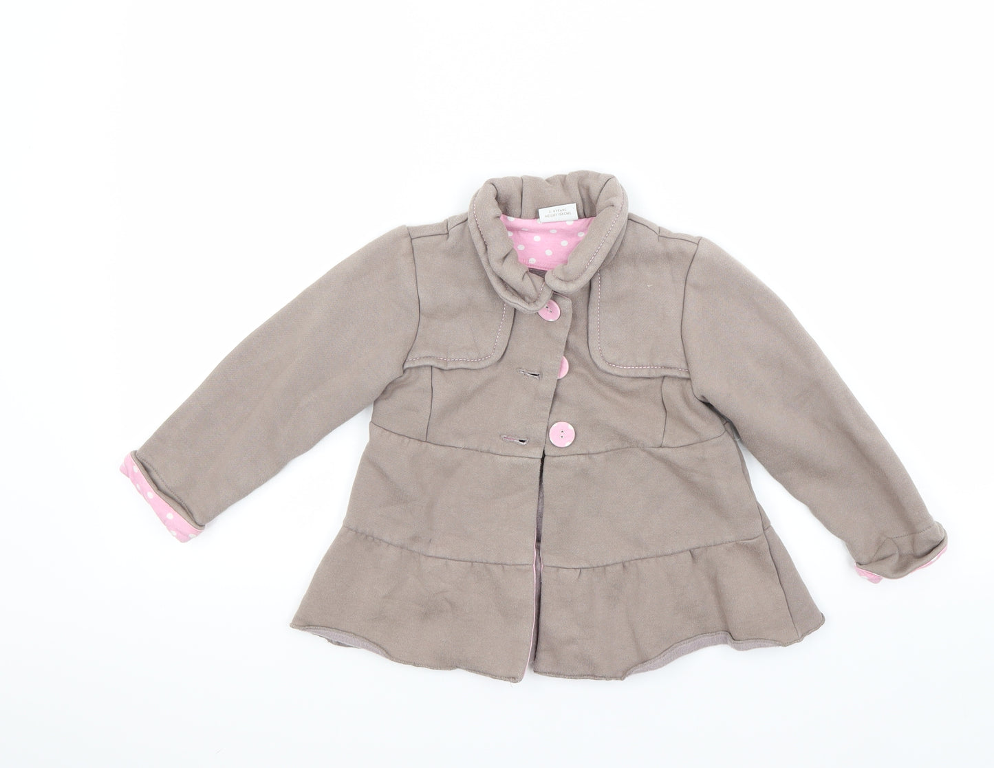 NEXT Girls Brown   Pea Coat Coat Size 3-4 Years