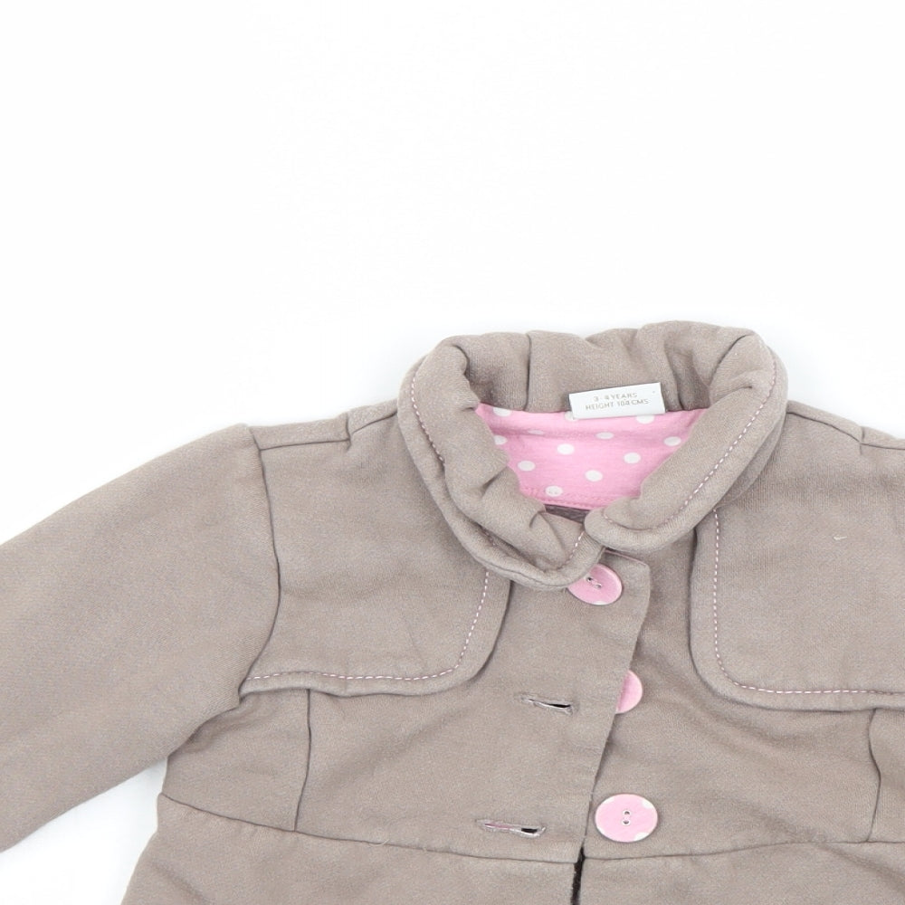 NEXT Girls Brown   Pea Coat Coat Size 3-4 Years