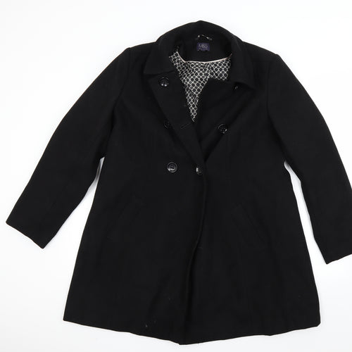 marks  Womens Black   Overcoat Coat Size 10