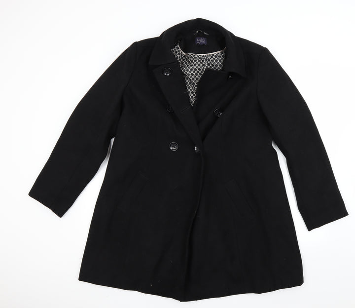 marks  Womens Black   Overcoat Coat Size 10