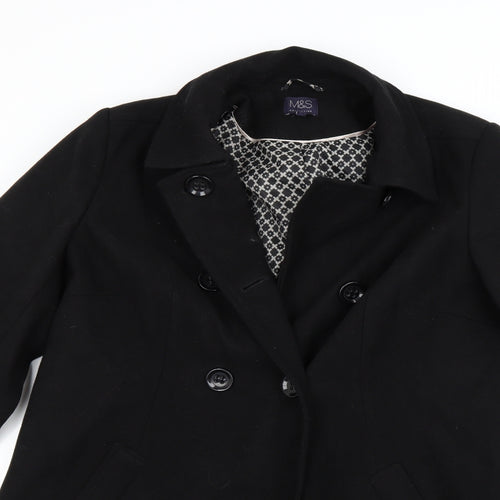 marks  Womens Black   Overcoat Coat Size 10