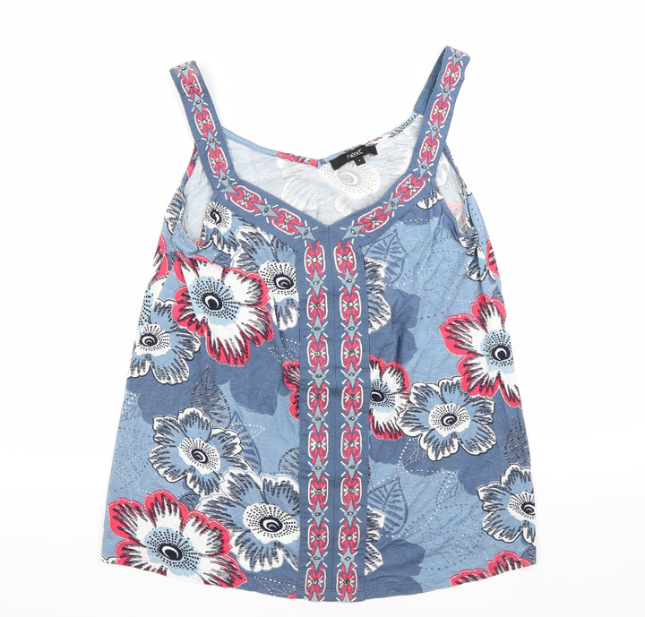 NEXT Womens Blue Floral  Basic Tank Size 8