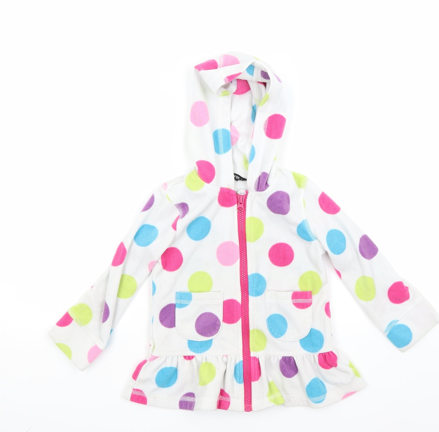 George Girls White  Fleece Jacket Coat Size 2-3 Years