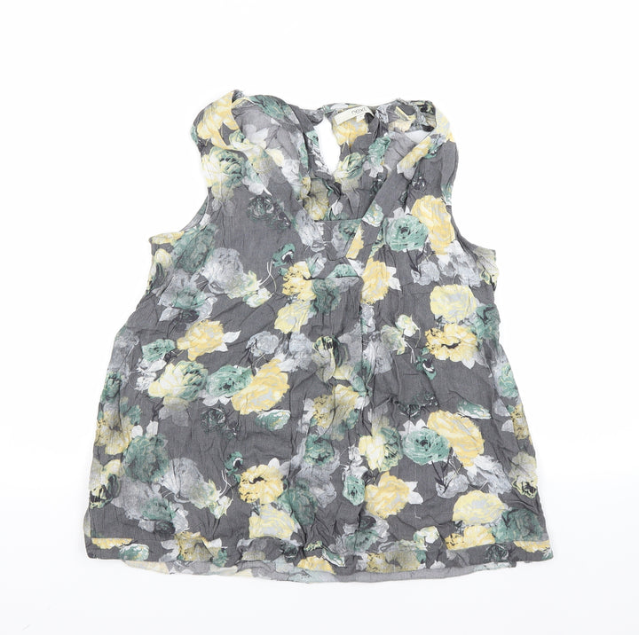 NEXT Womens Grey Floral  Basic Tank Size 8