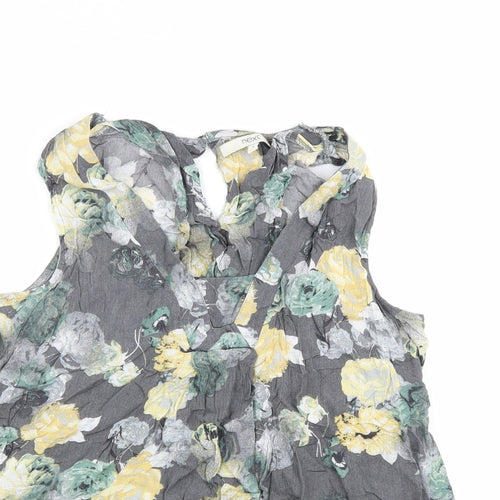 NEXT Womens Grey Floral  Basic Tank Size 8