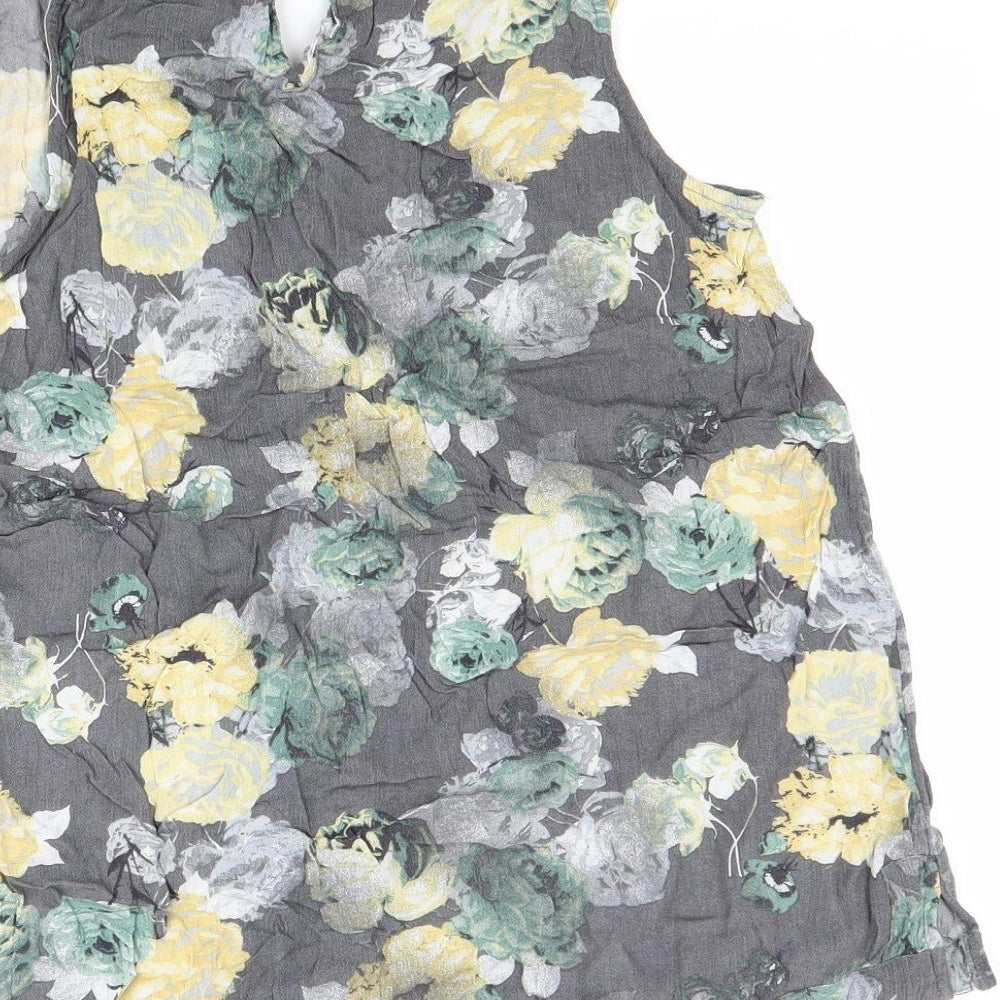 NEXT Womens Grey Floral  Basic Tank Size 8
