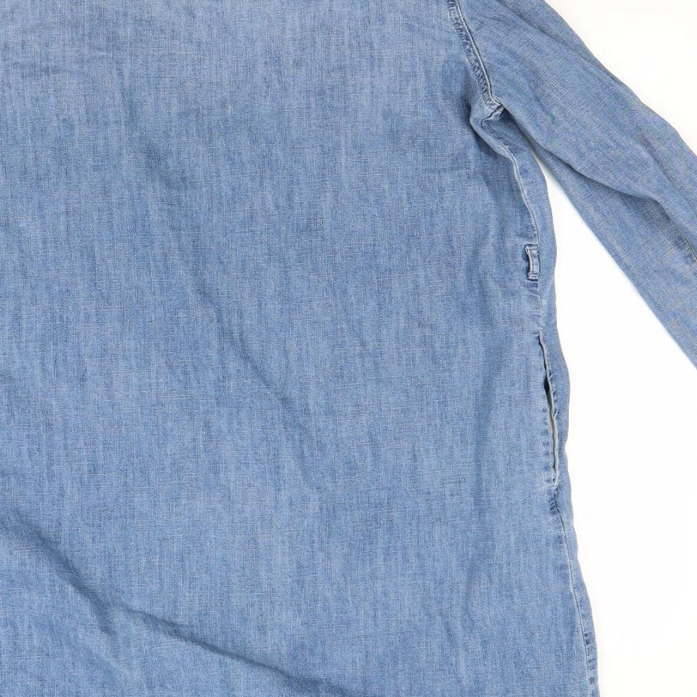 blue 73 Womens Blue  Denim Shirt Dress  Size 16