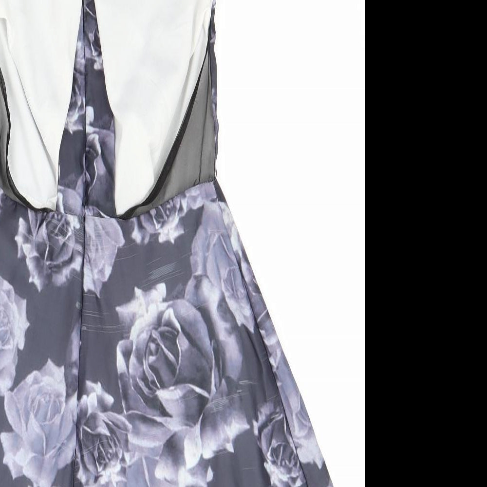 Missguided Womens Purple Floral  Shorts One-Piece Size 8
