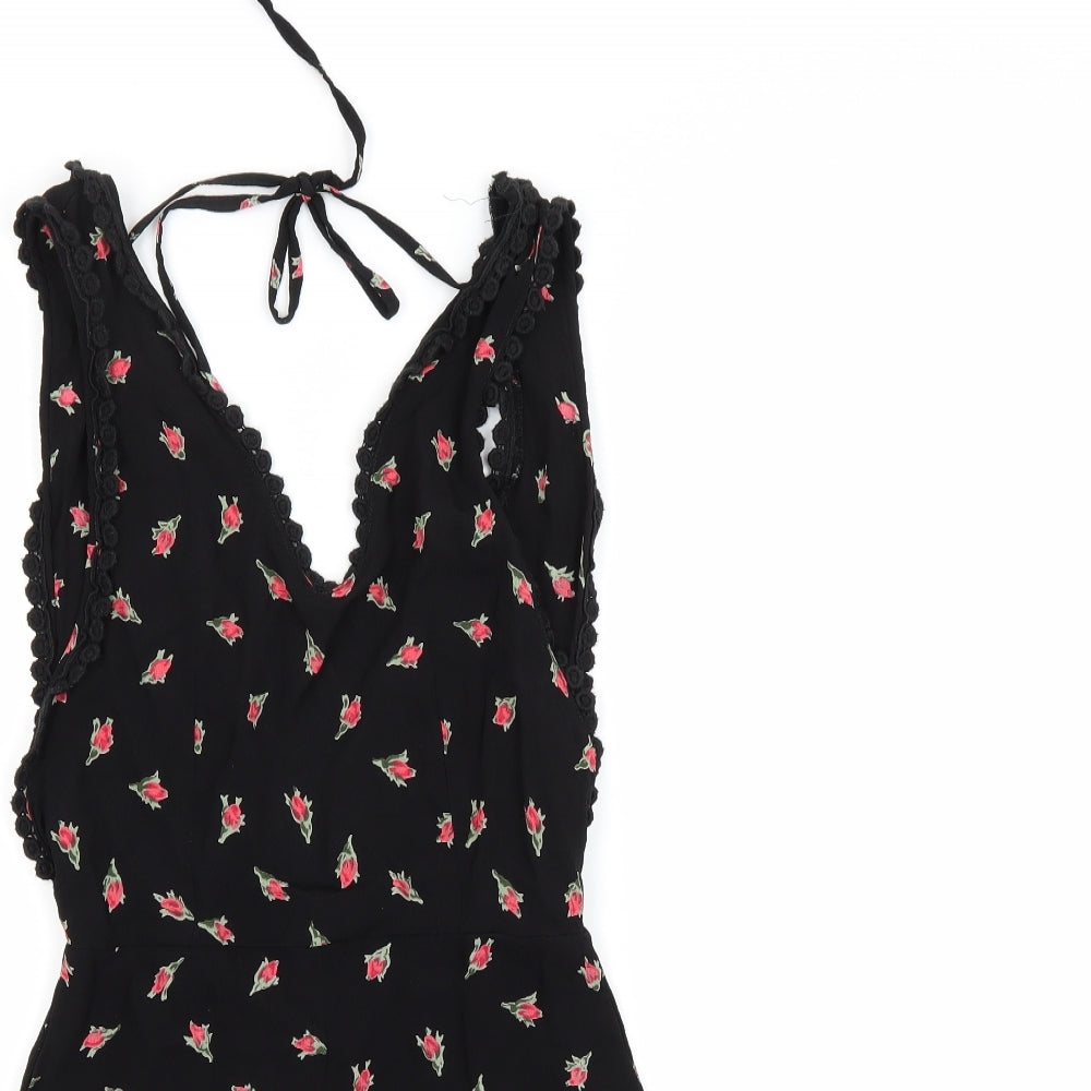top shop Womens Black Floral  Shorts One-Piece Size 8