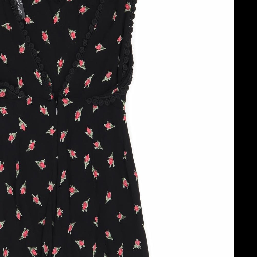 top shop Womens Black Floral  Shorts One-Piece Size 8