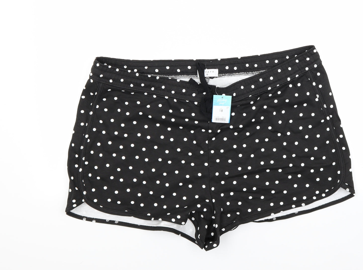 Papaya Womens Black Polka Dot  Hot Pants Shorts Size 10
