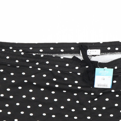 Papaya Womens Black Polka Dot  Hot Pants Shorts Size 10