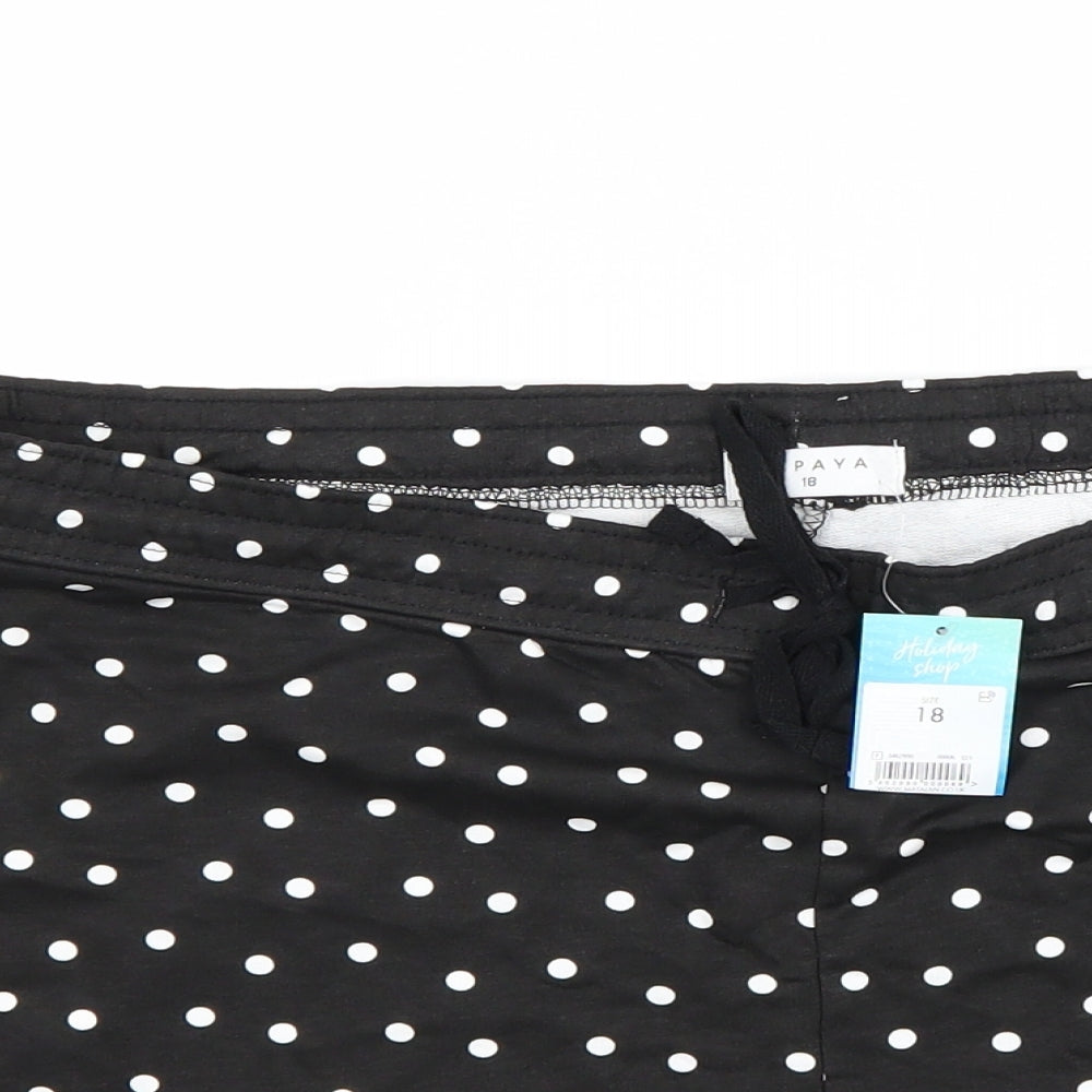 Papaya Womens Black Polka Dot  Hot Pants Shorts Size 10