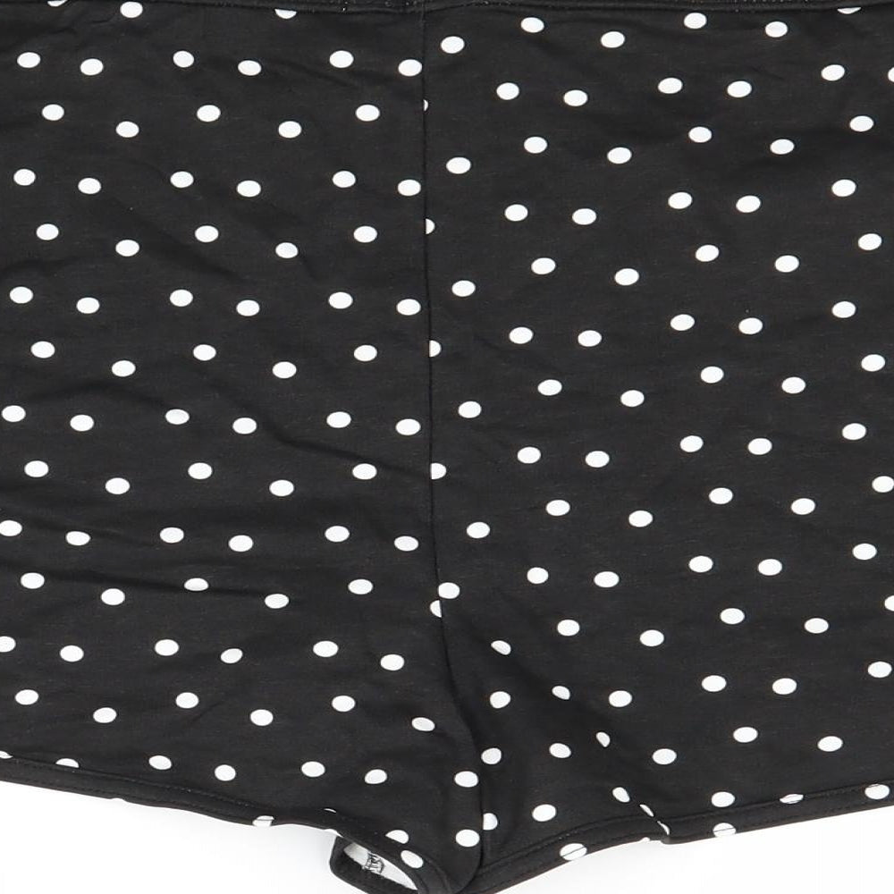 Papaya Womens Black Polka Dot  Hot Pants Shorts Size 10