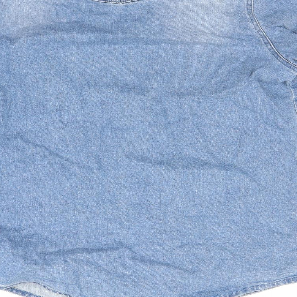 TU Boys Blue  Denim Basic Button-Up Size 13 Years